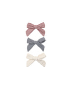 PRE-ORDER - Bow Clip 3Pk - Mulberry/Slate/Natural
