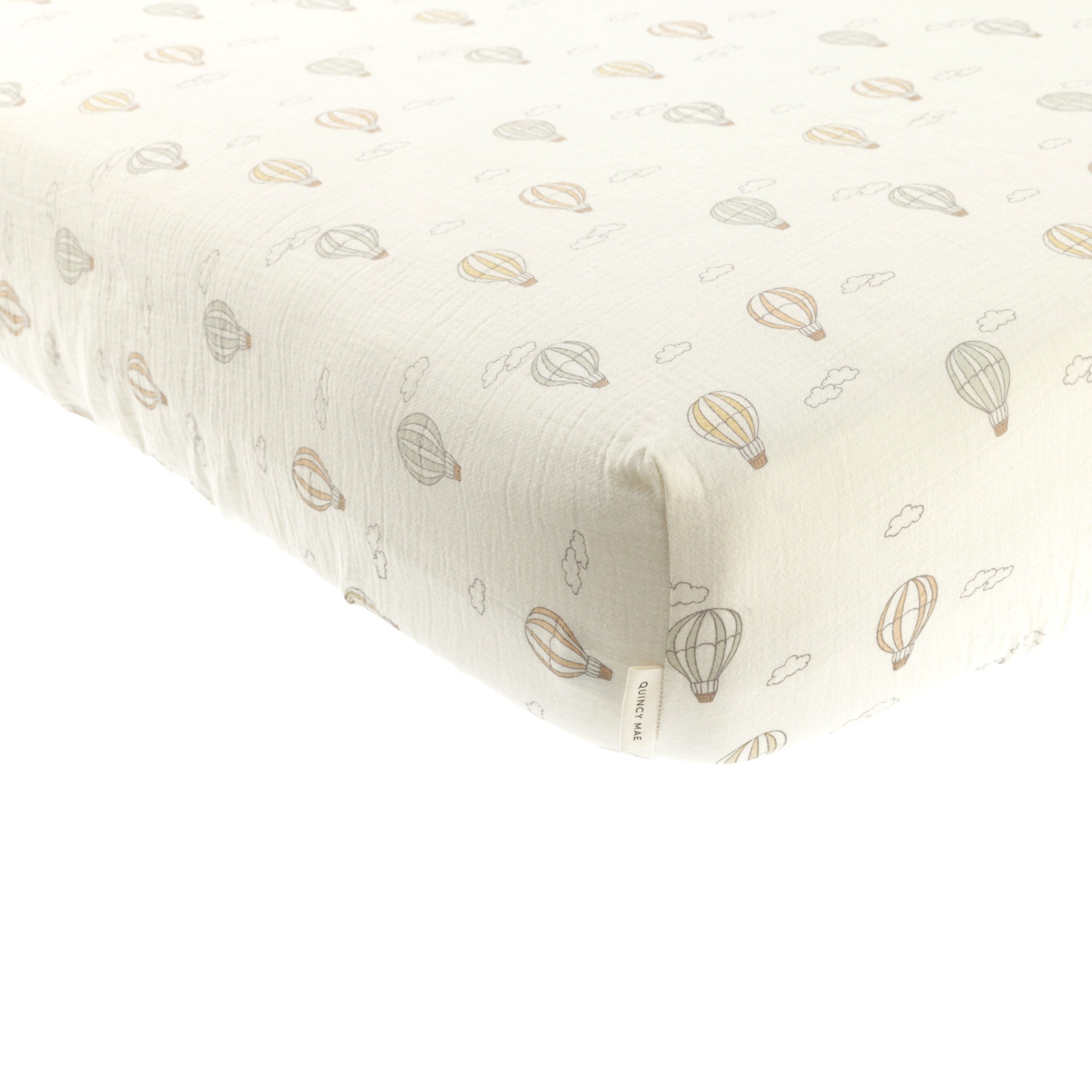 Quincy Mae Woven Crib Sheet - Hot Air Balloons