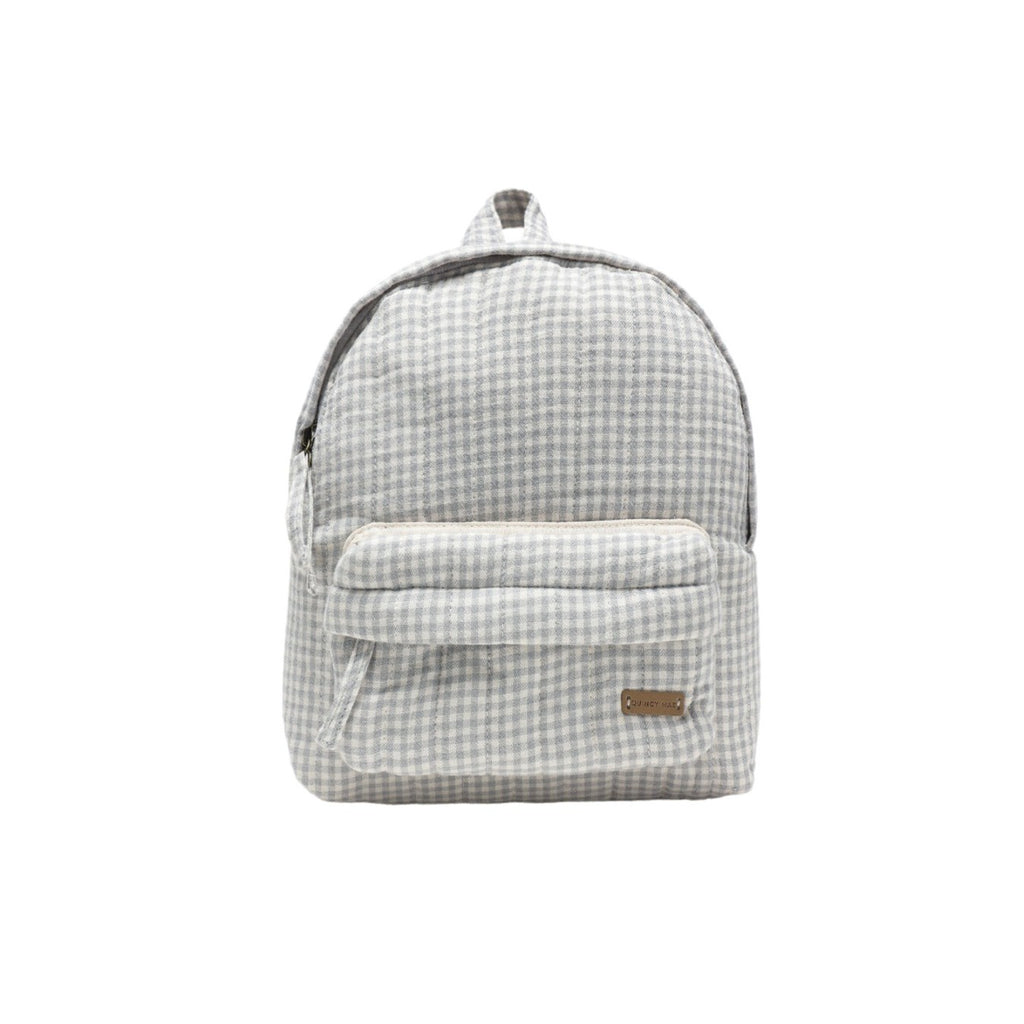 Quincy Mae Mini Backpack - Blue Gingham