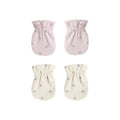 No Scratch Mittens, Set Of 2 - Blue Ditsy, Lilac Ditsy