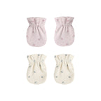 No Scratch Mittens, Set Of 2 - Blue Ditsy, Lilac Ditsy