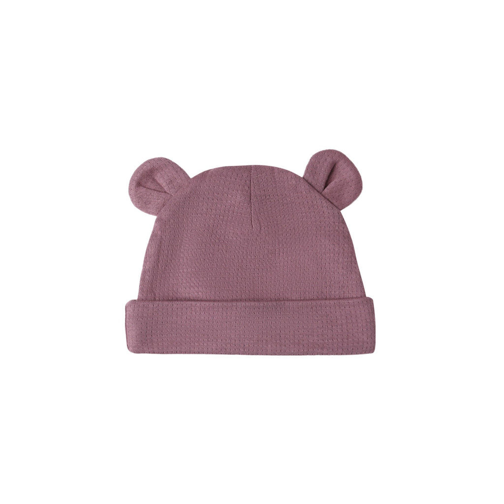Quincy Mae Baby Bear Beanie - Mulberry