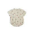 Relaxed Short Sleeve Bubble Romper - Brown Bear