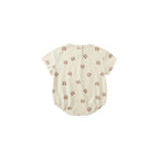 Relaxed Short Sleeve Bubble Romper - Brown Bear