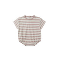 Relaxed Short Sleeve Bubble Romper - Pink Stripe