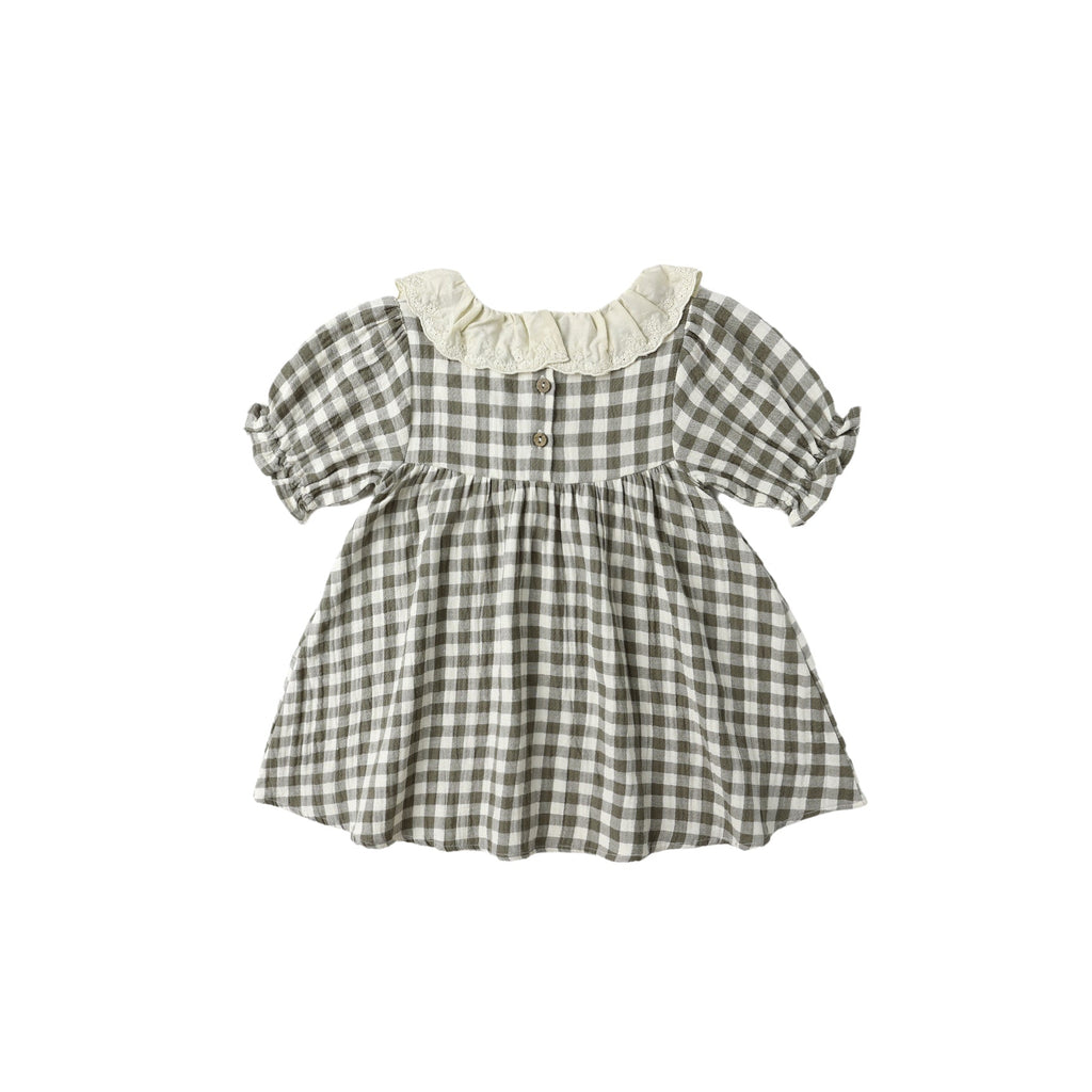 Callie Short Sleeve Dress - Forest Check