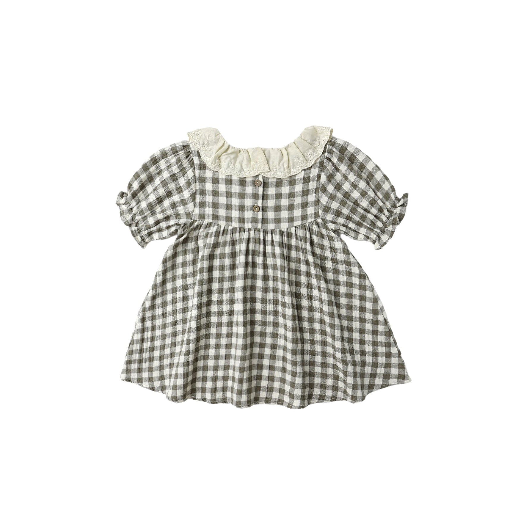 Callie Short Sleeve Dress - Forest Check