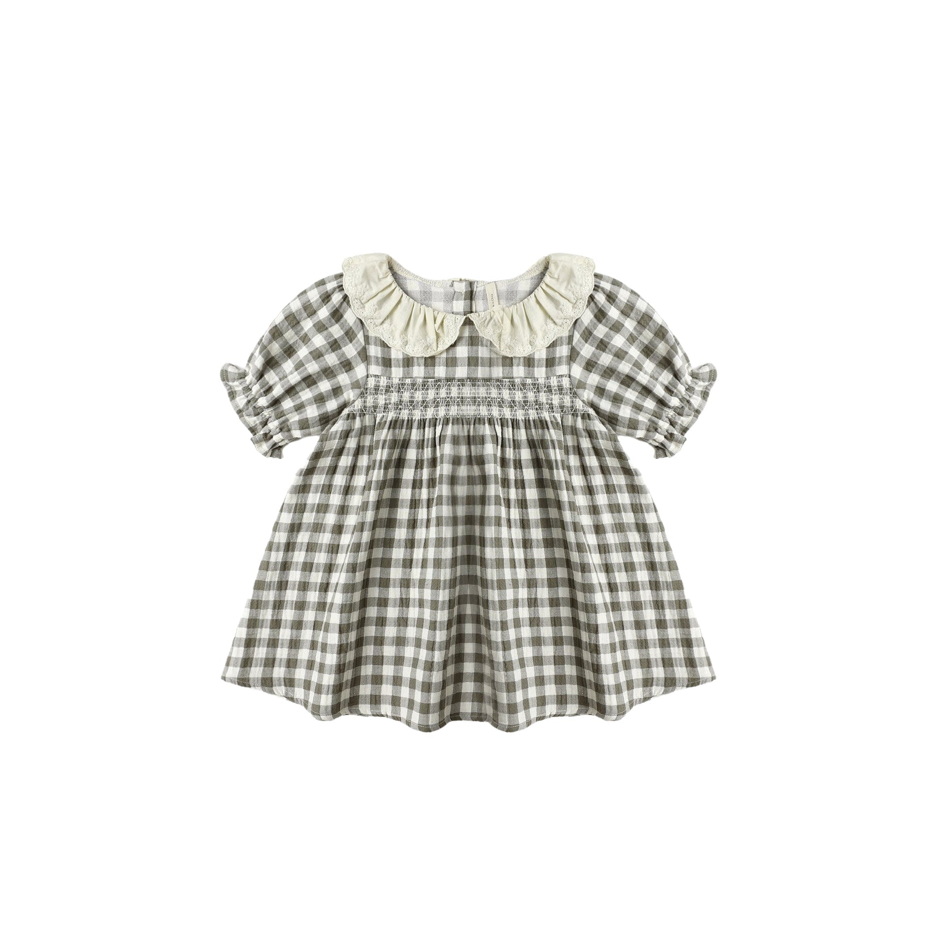 Callie Short Sleeve Dress - Forest Check