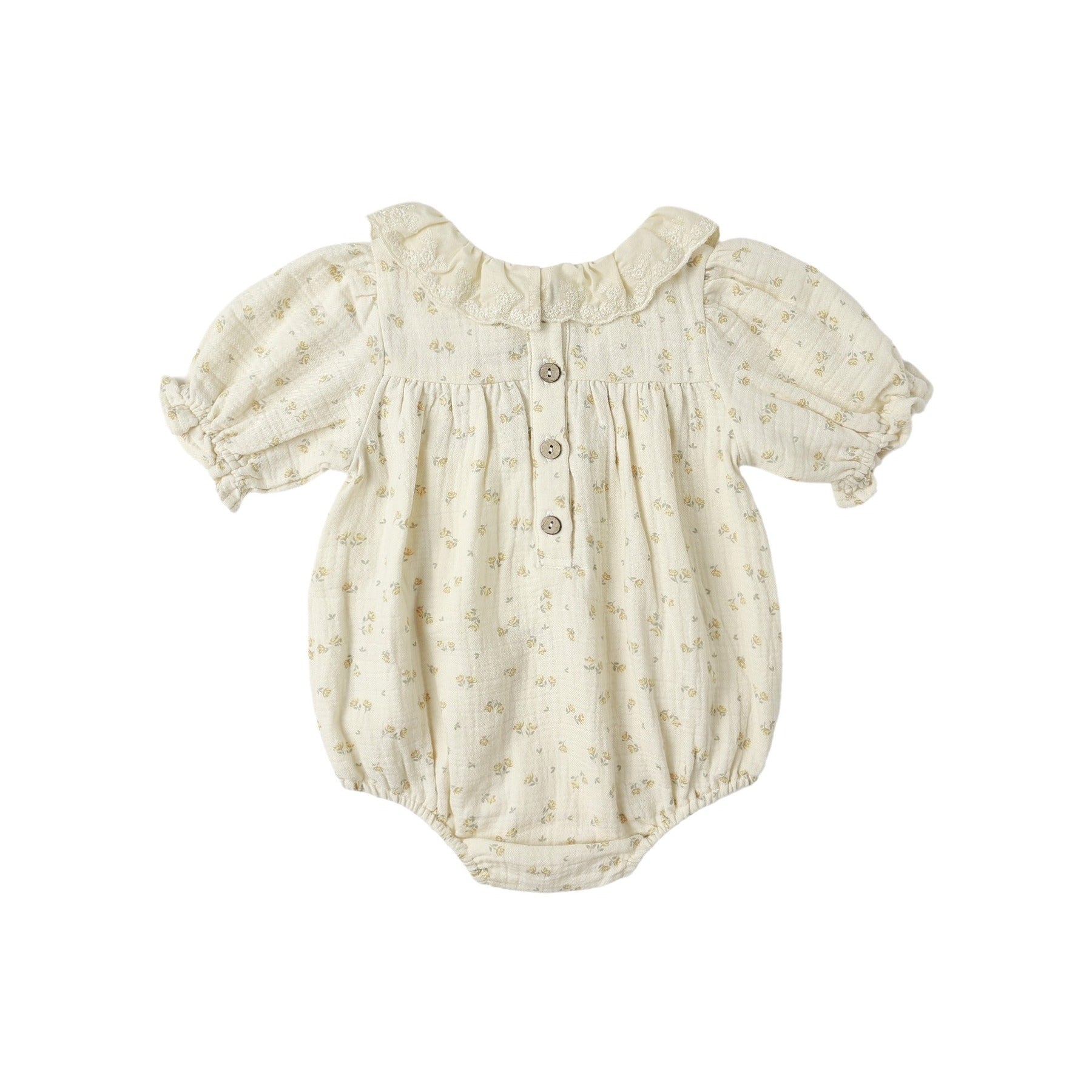 Quincy Mae Collared Bubble Jumpsuit - Golden Floral