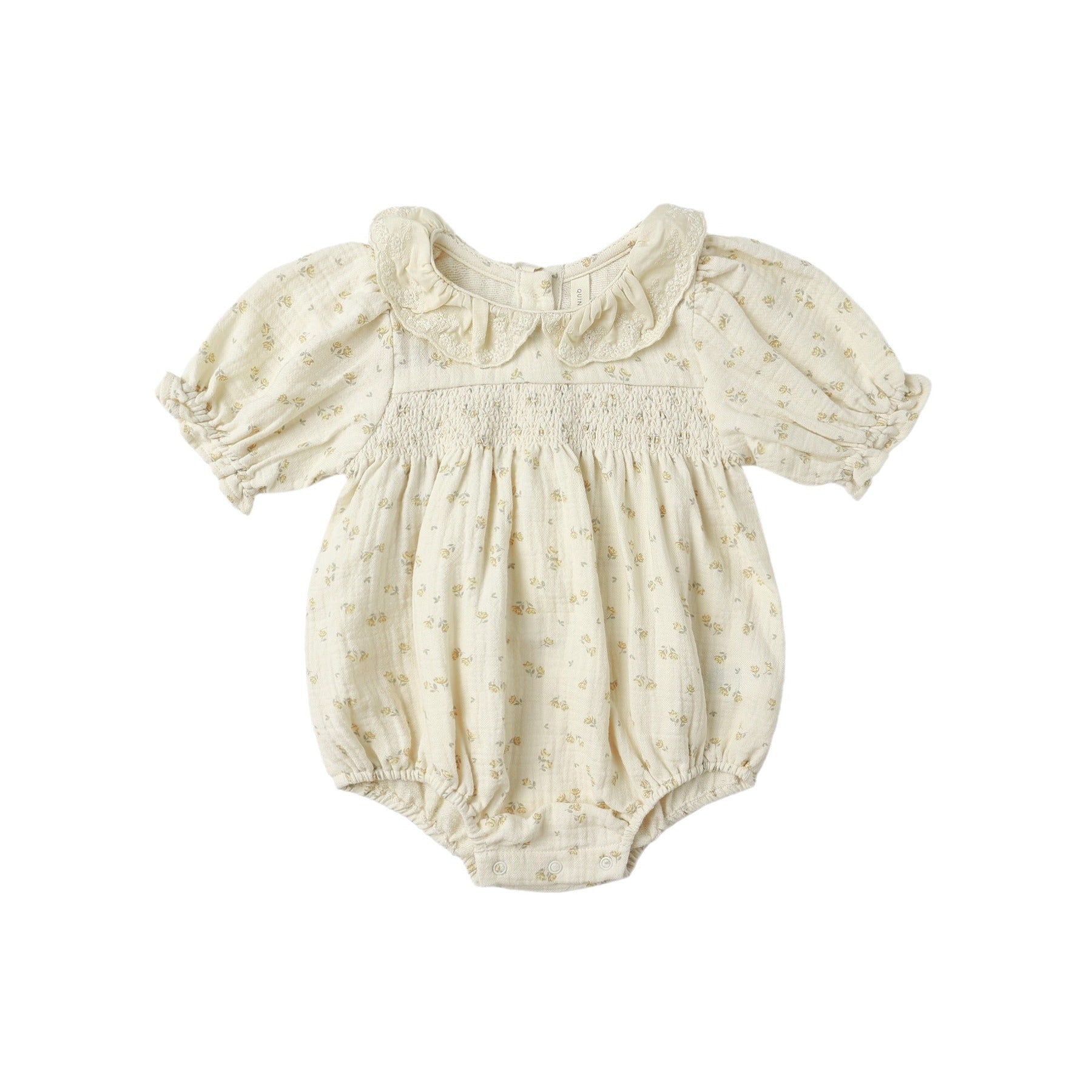 Quincy Mae Collared Bubble Jumpsuit - Golden Floral