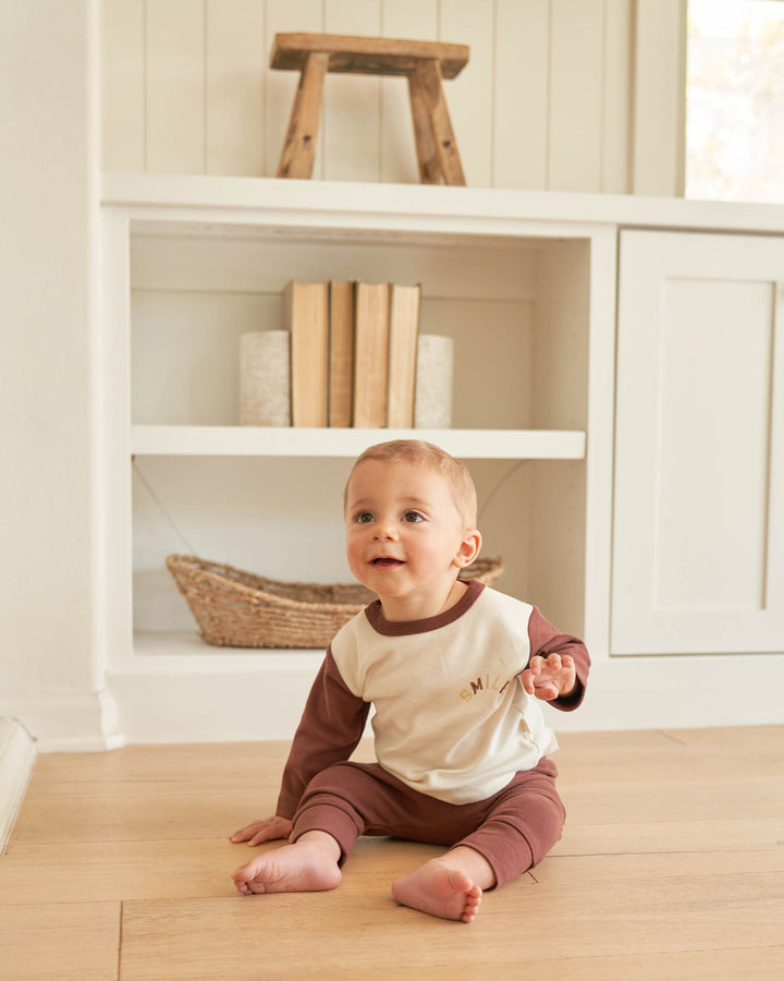 Quincy Mae Long Sleeve Pocket Tee - Smile