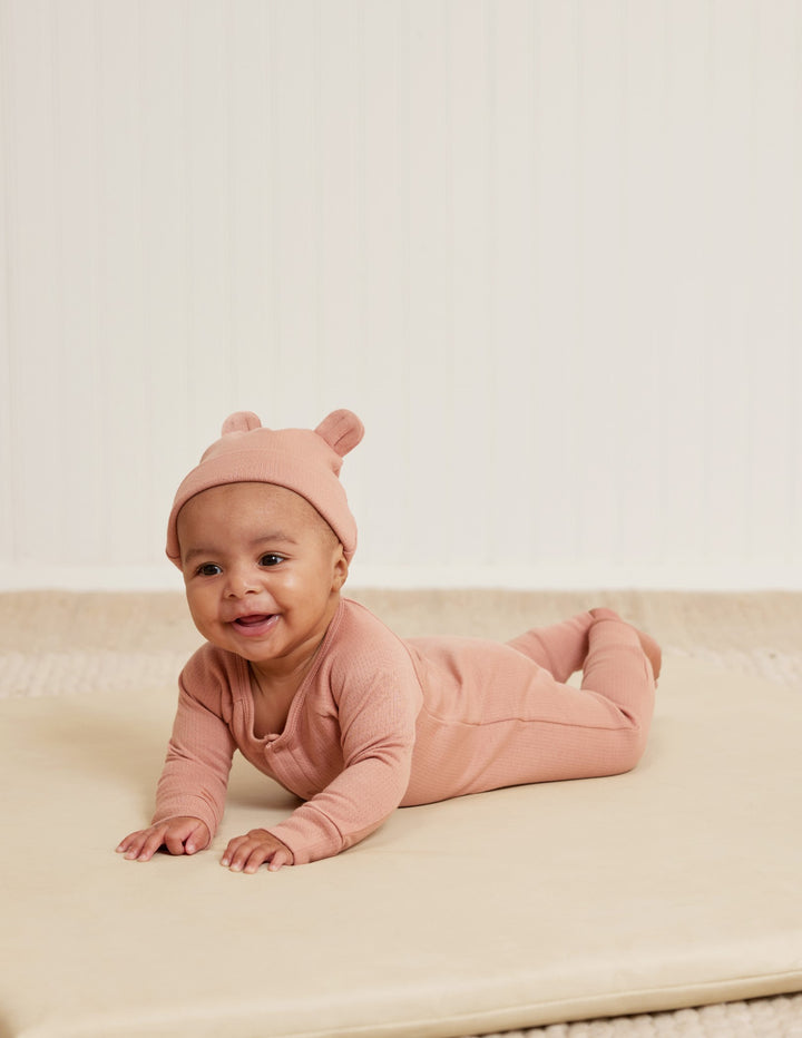 Quincy Mae Baby Bear Beanie - Rose