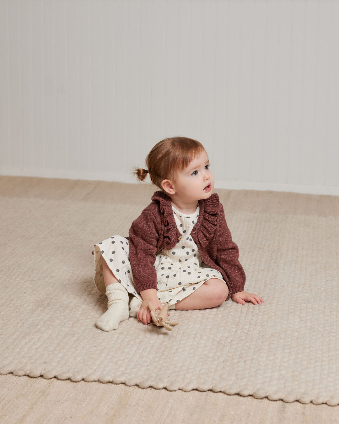 Quincy Mae Brielle Dress - Navy Dot