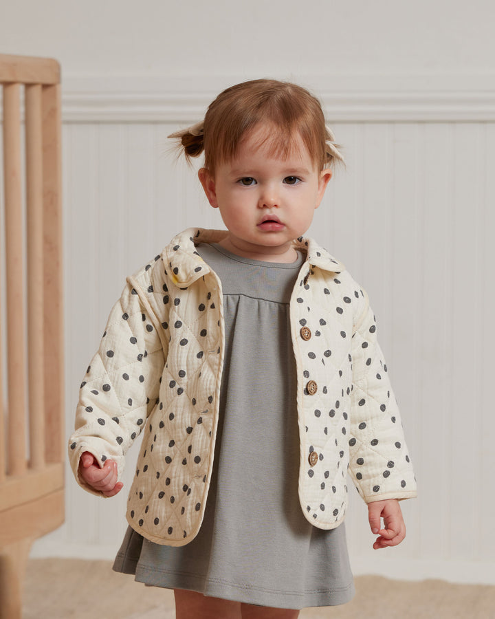 Quincy Mae Quilted Jacket - Navy Dot