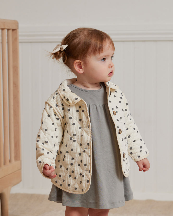 Quincy Mae Quilted Jacket - Navy Dot