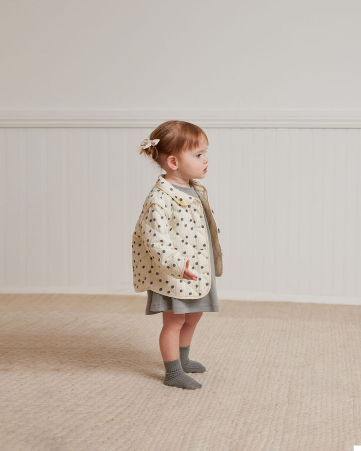 Quincy Mae Quilted Jacket - Navy Dot