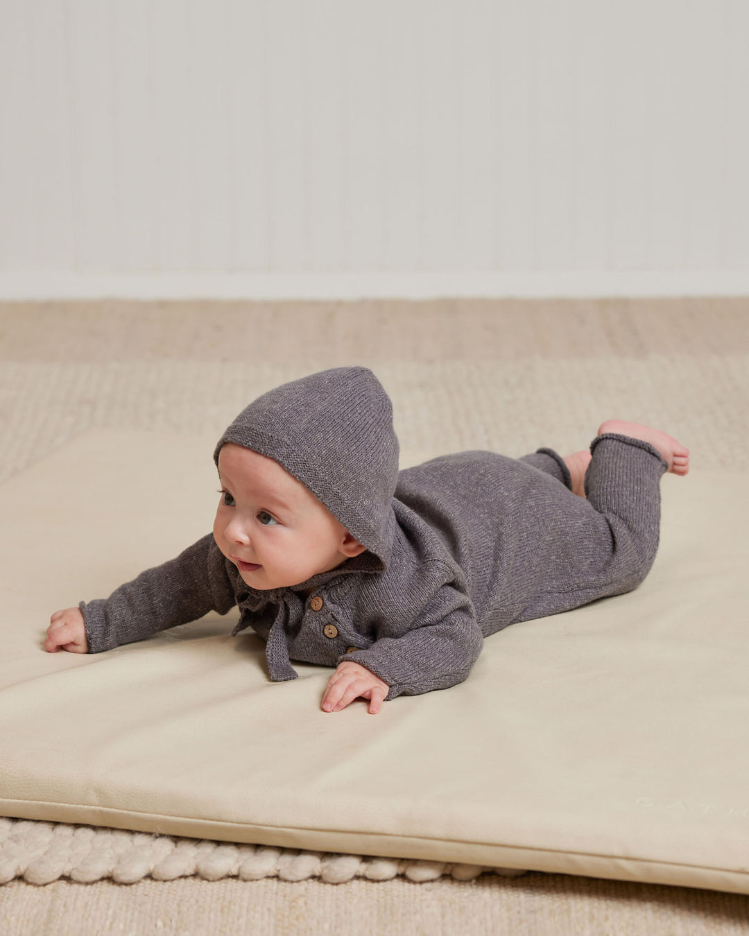 Quincy Mae Cozy Heather Knit Jumpsuit - Navy