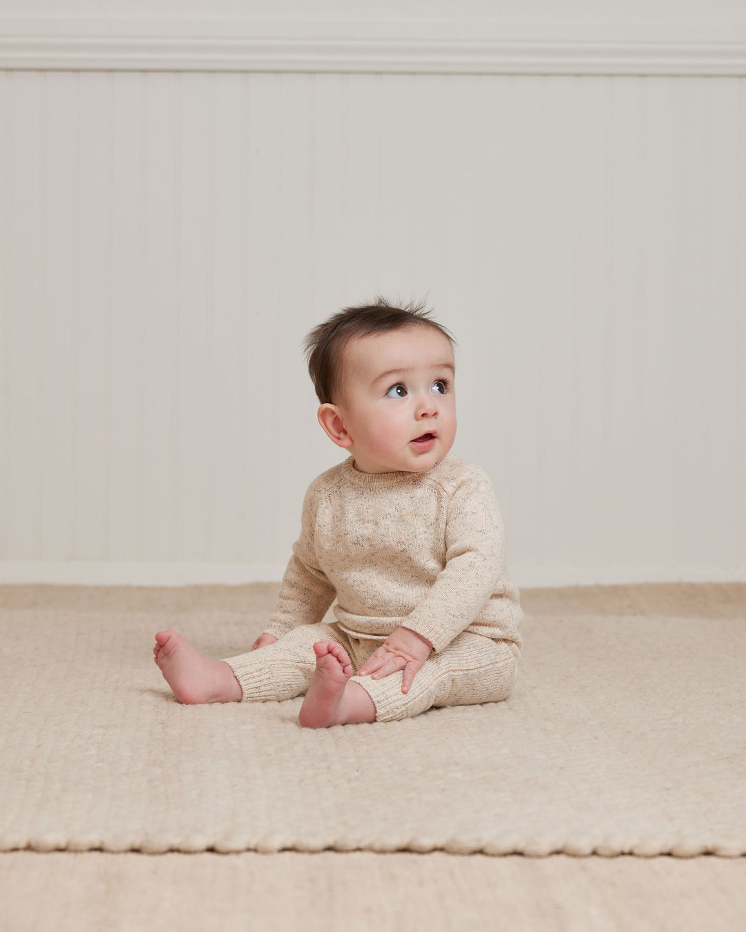 Quincy Mae Speckled Knit Sweater - Natural