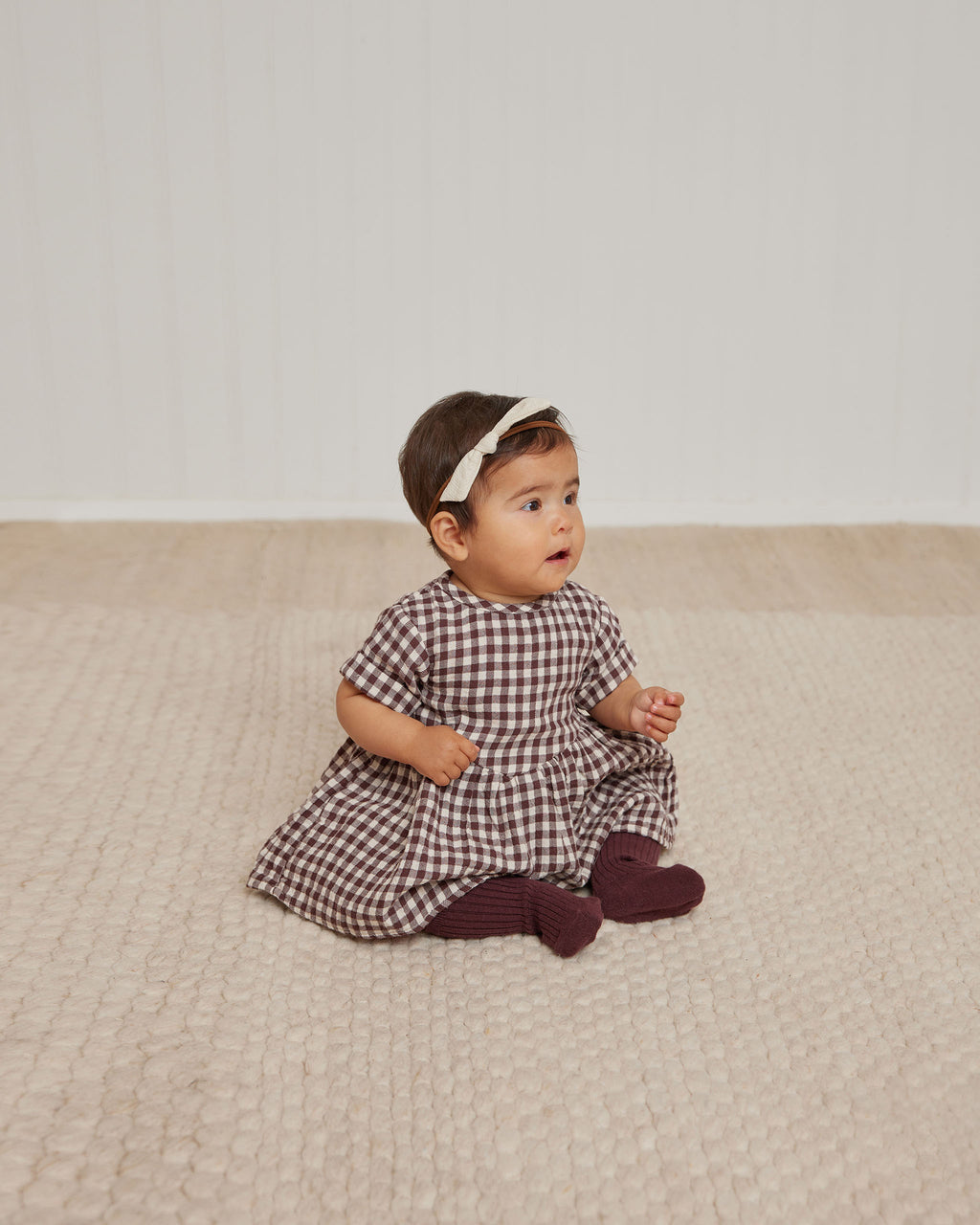 Quincy Mae Plum Gingham - Brielle Dress