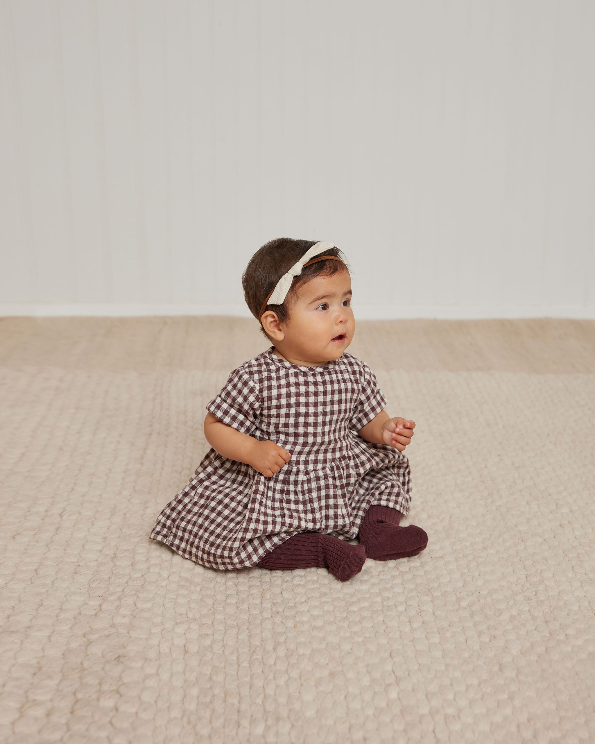 Quincy Mae Plum Gingham - Brielle Dress