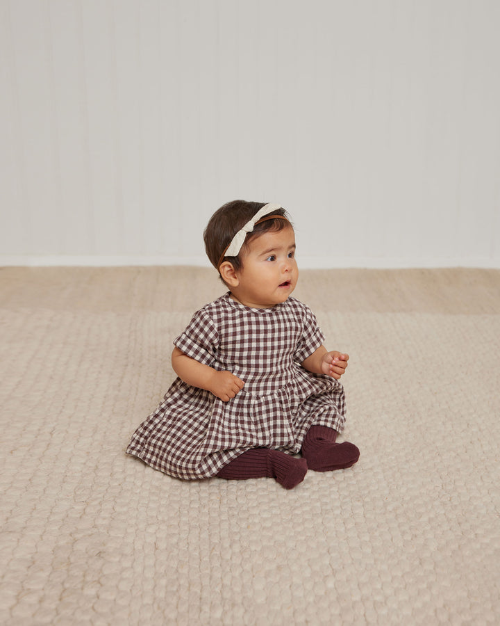 Quincy Mae Brielle Dress - Plum Gingham