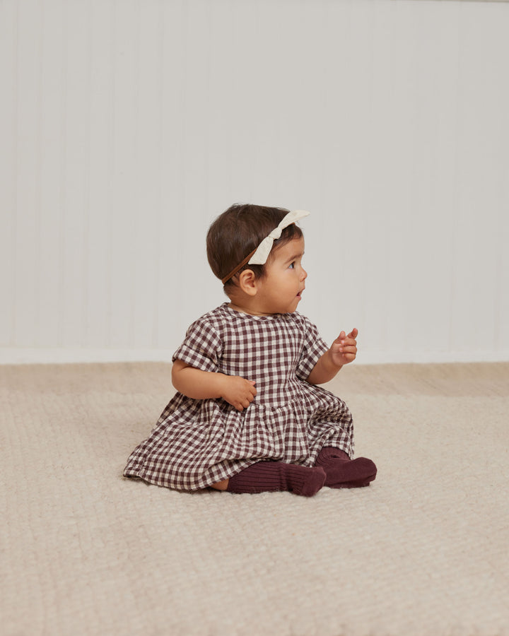 Quincy Mae Plum Gingham - Brielle Dress