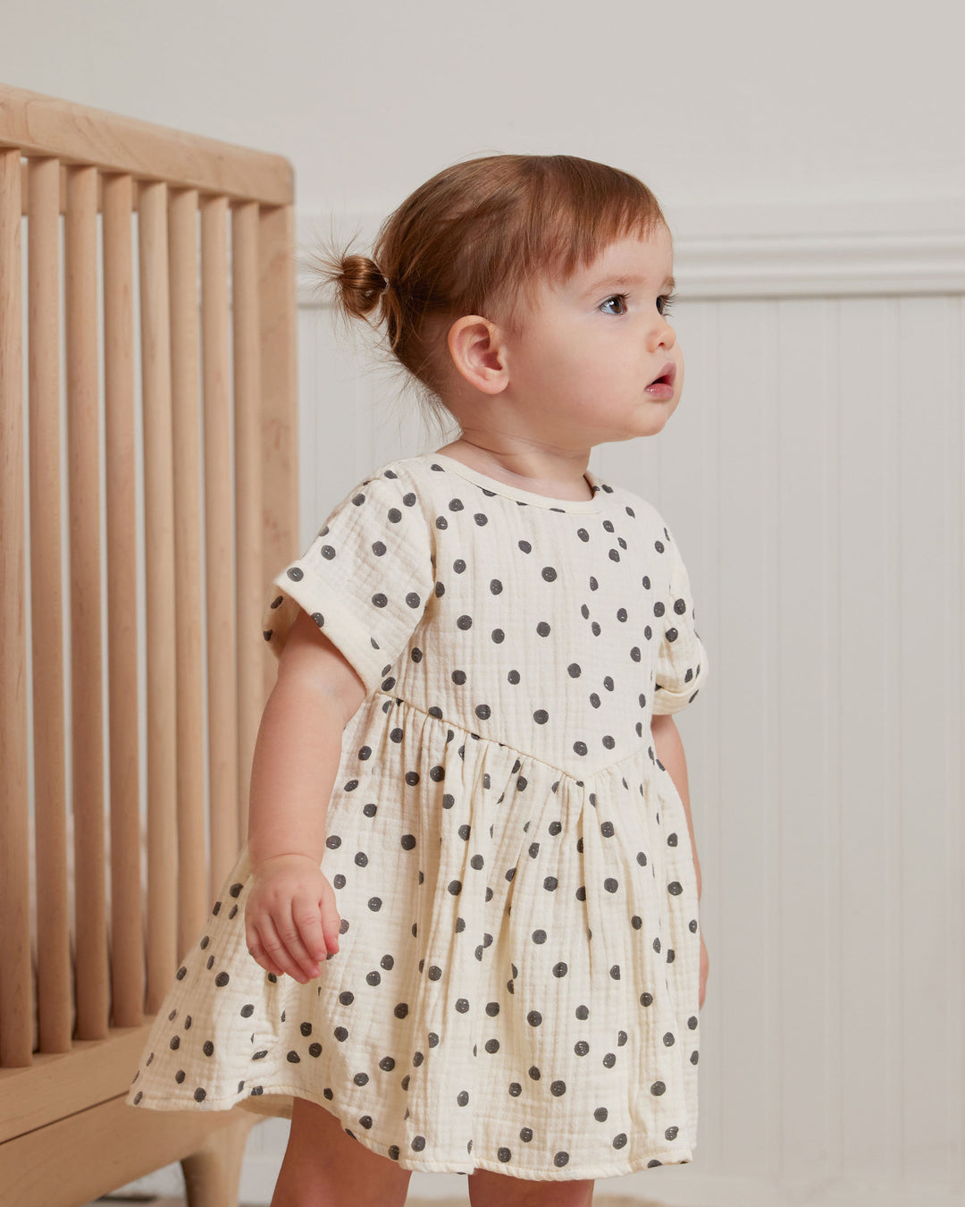 Quincy Mae Brielle Dress - Navy Dot