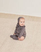 Quincy Mae Ruffle Collar Cardigan - Navy Heather