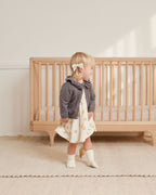 Quincy Mae Ruffle Collar Cardigan - Navy Heather