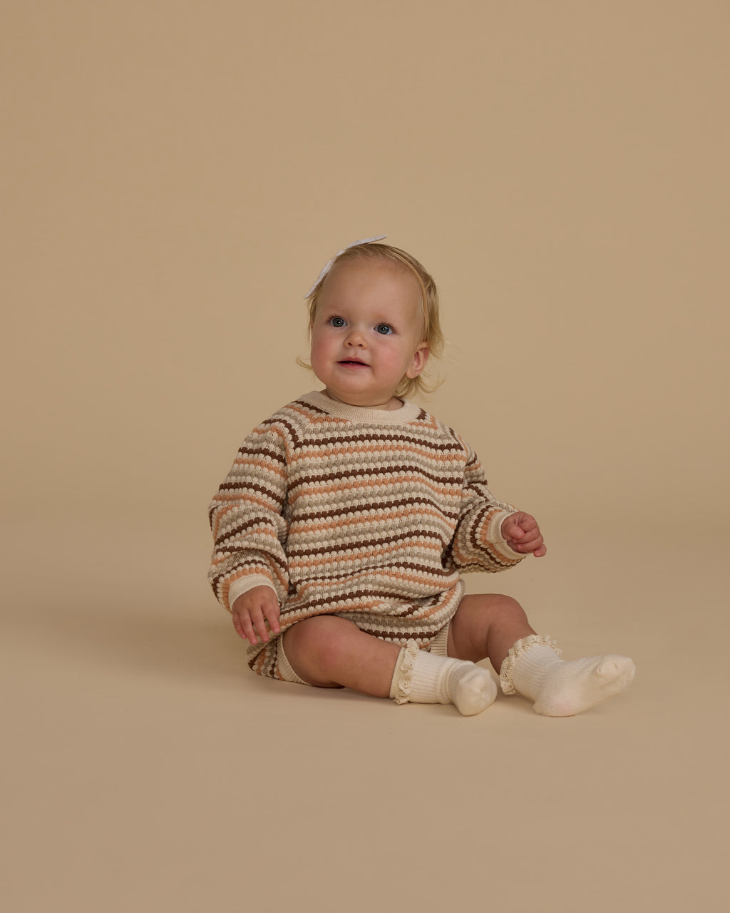 Rylee + Cru Crewneck Romper - Honeycomb Stripe
