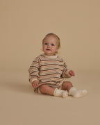Rylee + Cru Crewneck Romper - Honeycomb Stripe