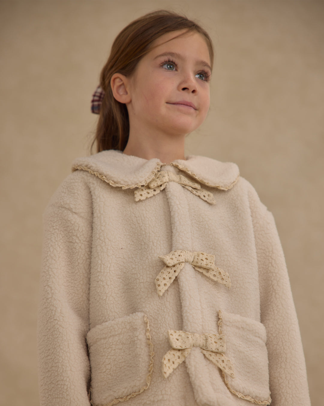 PRE-ORDER Rylee + Cru Shearling Collared Coat || Natural