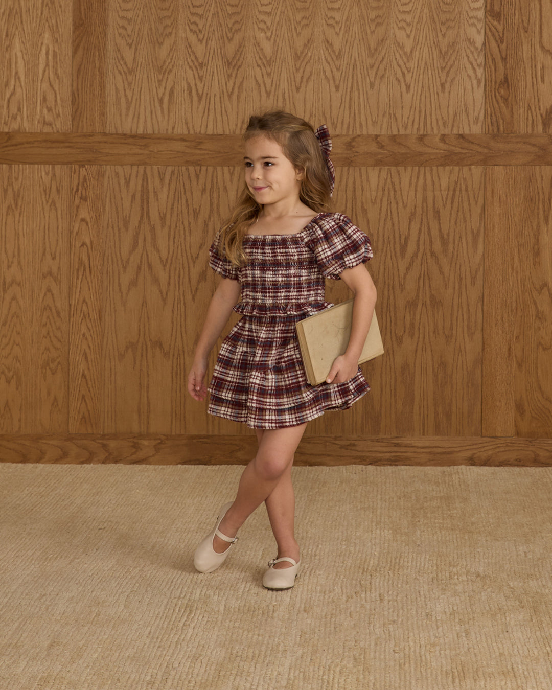PRE-ORDER Rylee + Cru India Dress || Burgundy Plaid