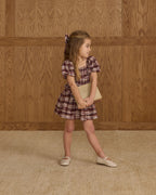 India Dress - Burgundy Plaid