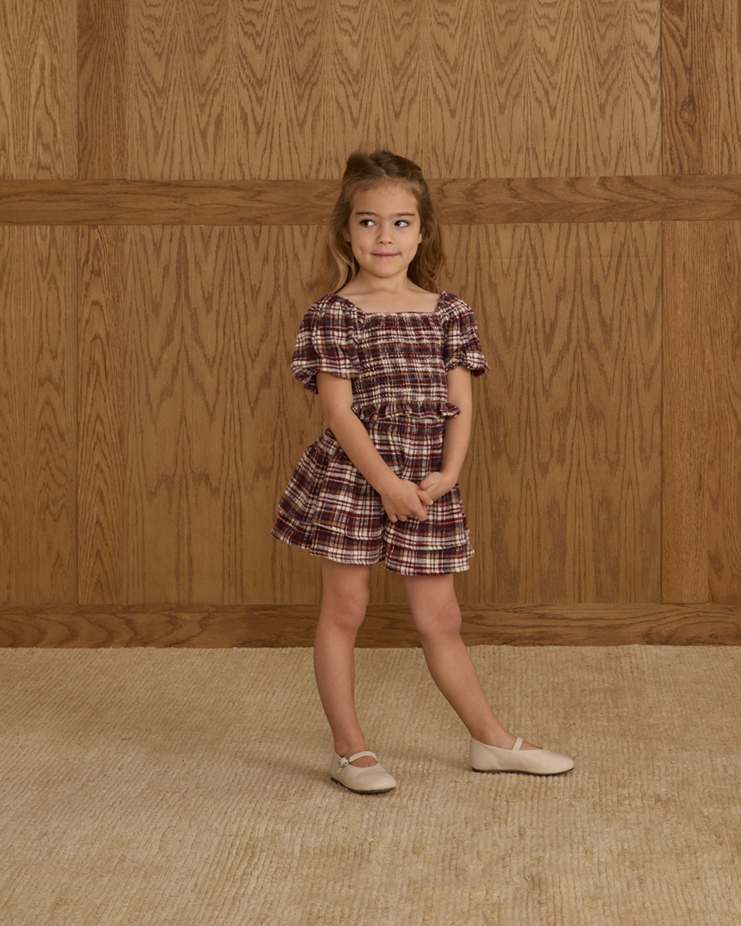 PRE-ORDER Rylee + Cru India Dress || Burgundy Plaid