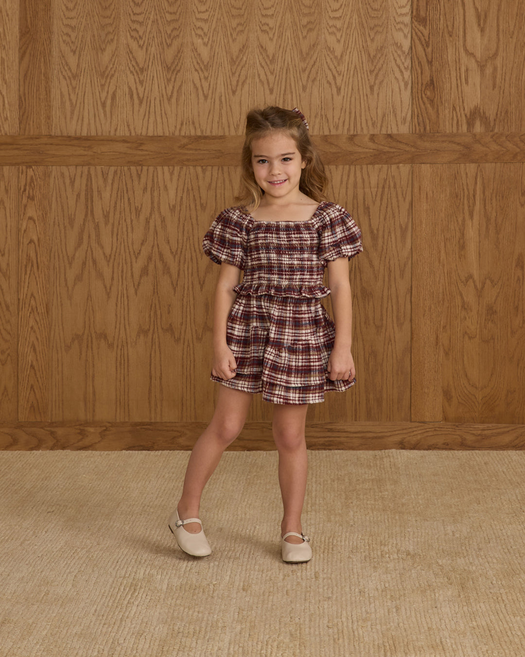 PRE-ORDER Rylee + Cru India Dress || Burgundy Plaid
