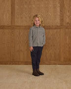 Collared Long Sleeve Shirt - Navy Check