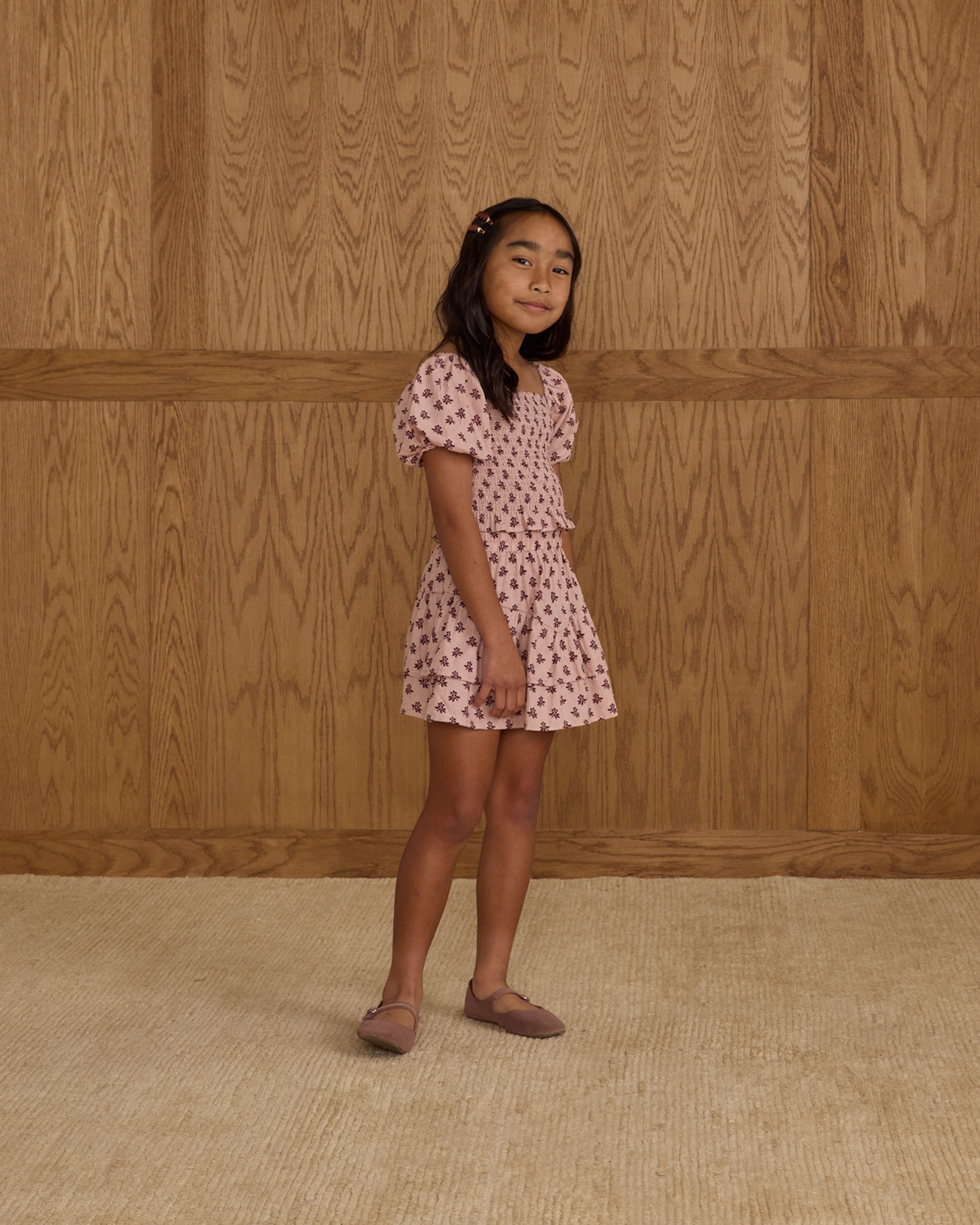 Rylee + Cru Rose Dress - Blush Fleur