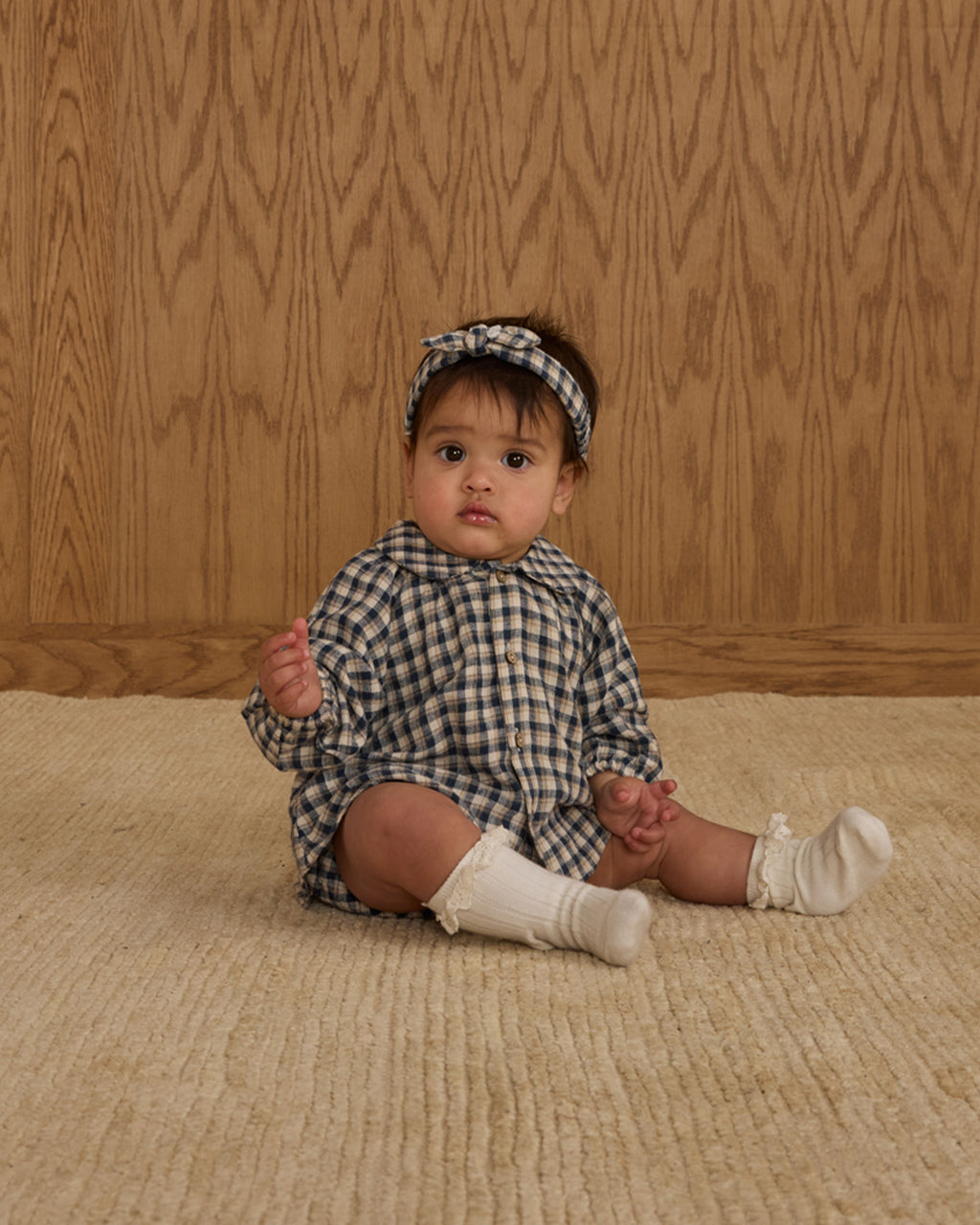 Rylee + Cru Camille Dress - Navy Check
