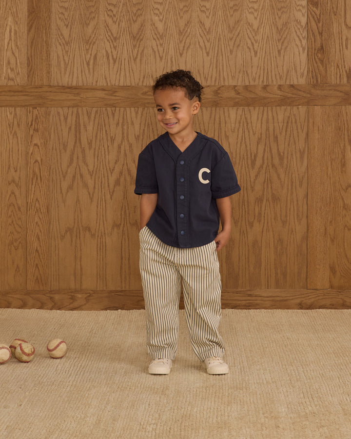 PRE-ORDER Rylee + Cru Baggy Pant || Navy Pinstripe