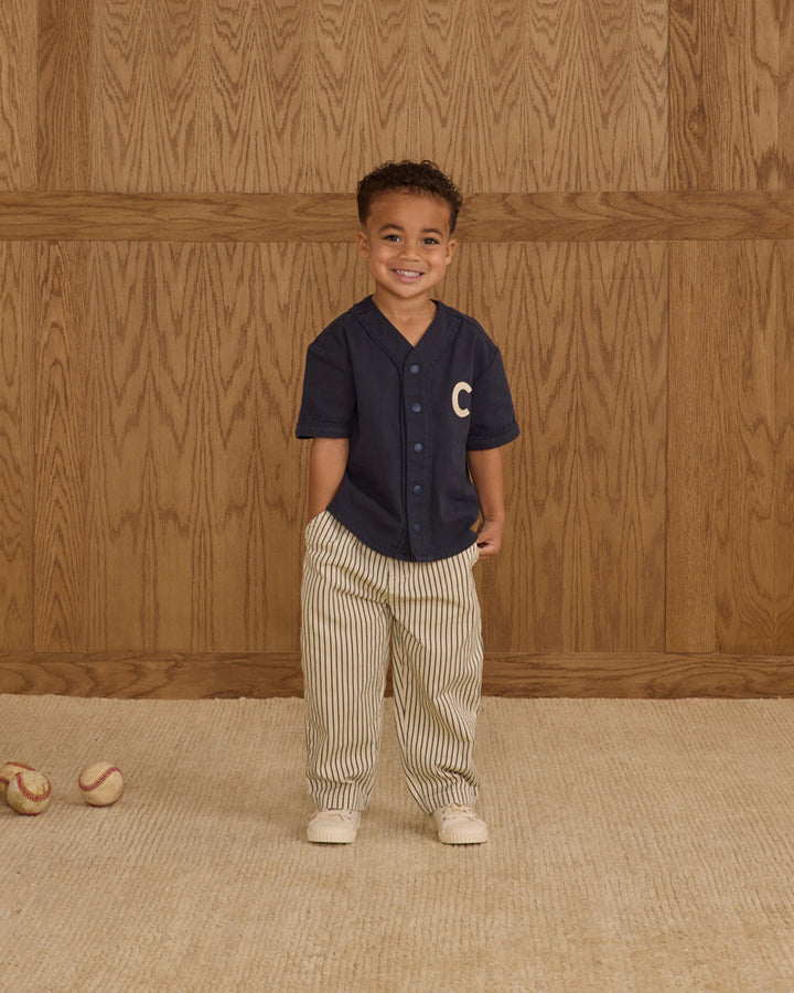 PRE-ORDER Rylee + Cru Baggy Pant || Navy Pinstripe