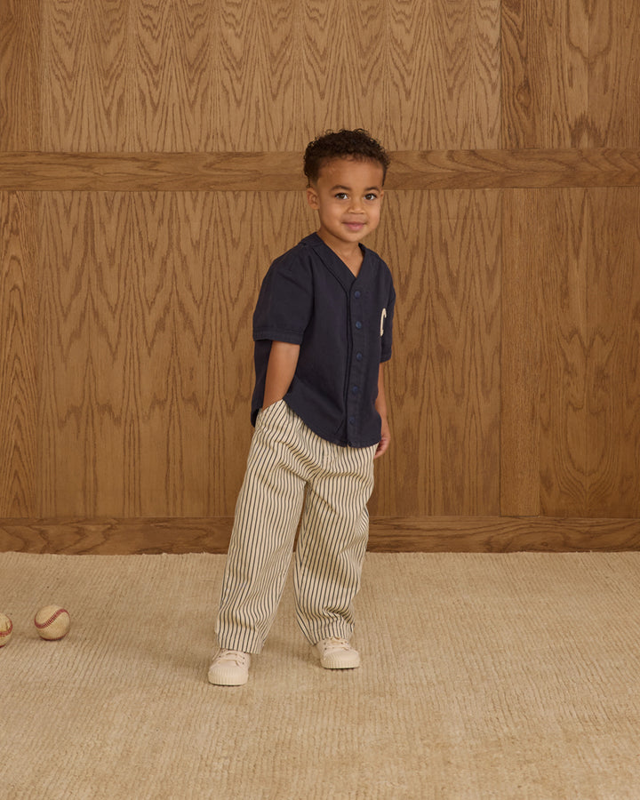 PRE-ORDER Rylee + Cru Baggy Pant || Navy Pinstripe