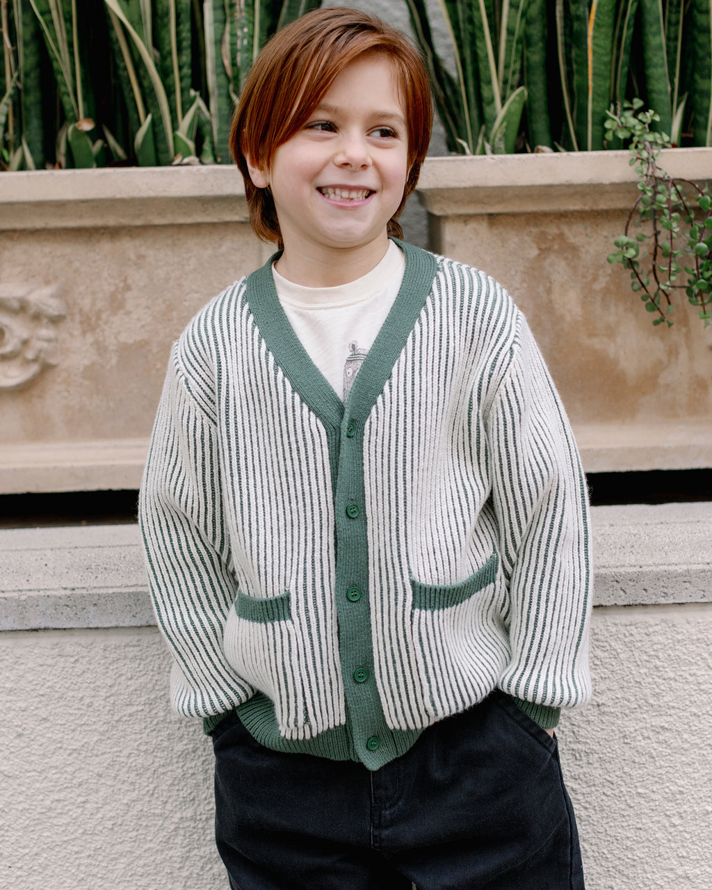 Haywood Cardigan - Green Stripe