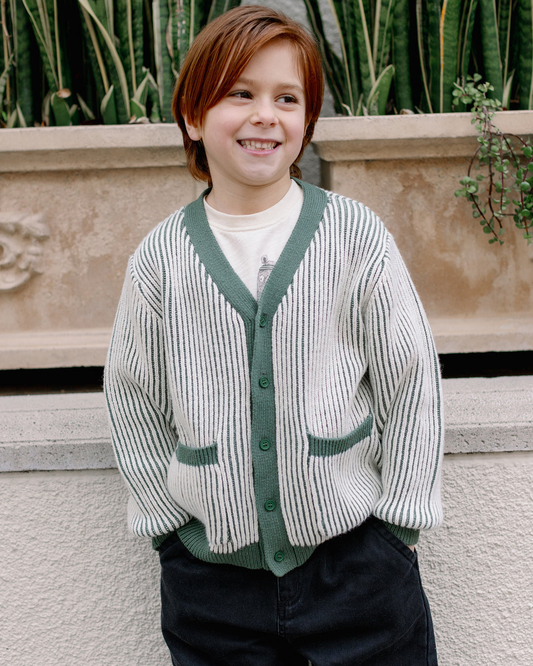 PRE-ORDER Rylee + Cru Haywood Cardigan || Green Stripe