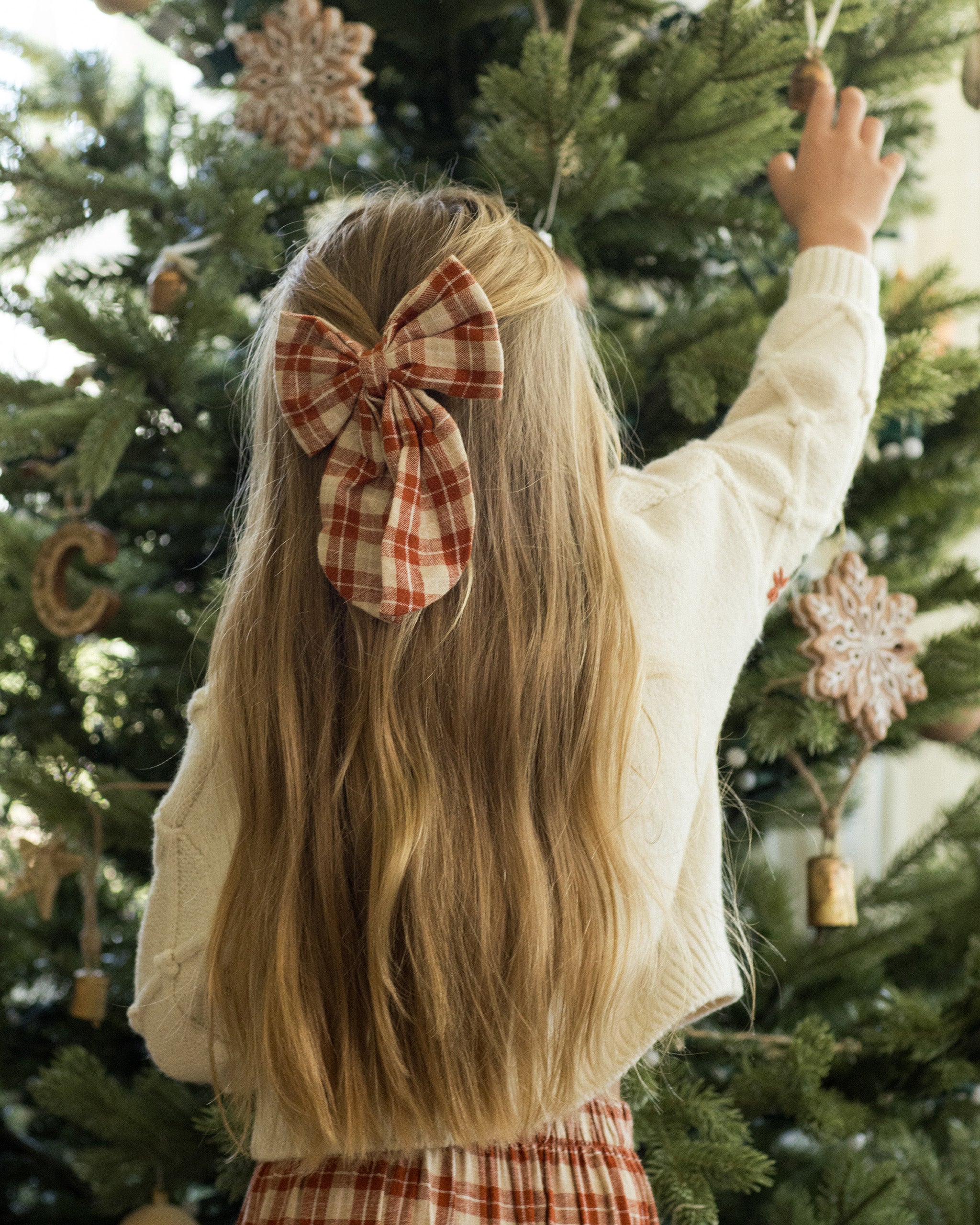 Rylee + Cru Oversized Bow - Red Plaid