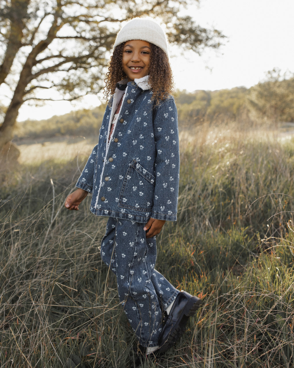 PRE-ORDER Long Chore Coat - Heart Ditsy