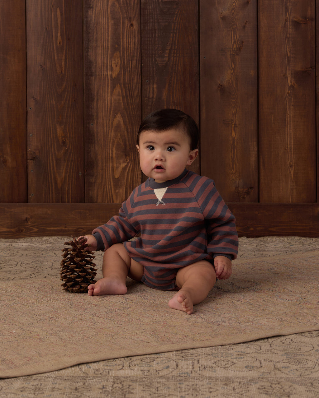 PRE-ORDER Oversized Crew - Mulberry Stripe