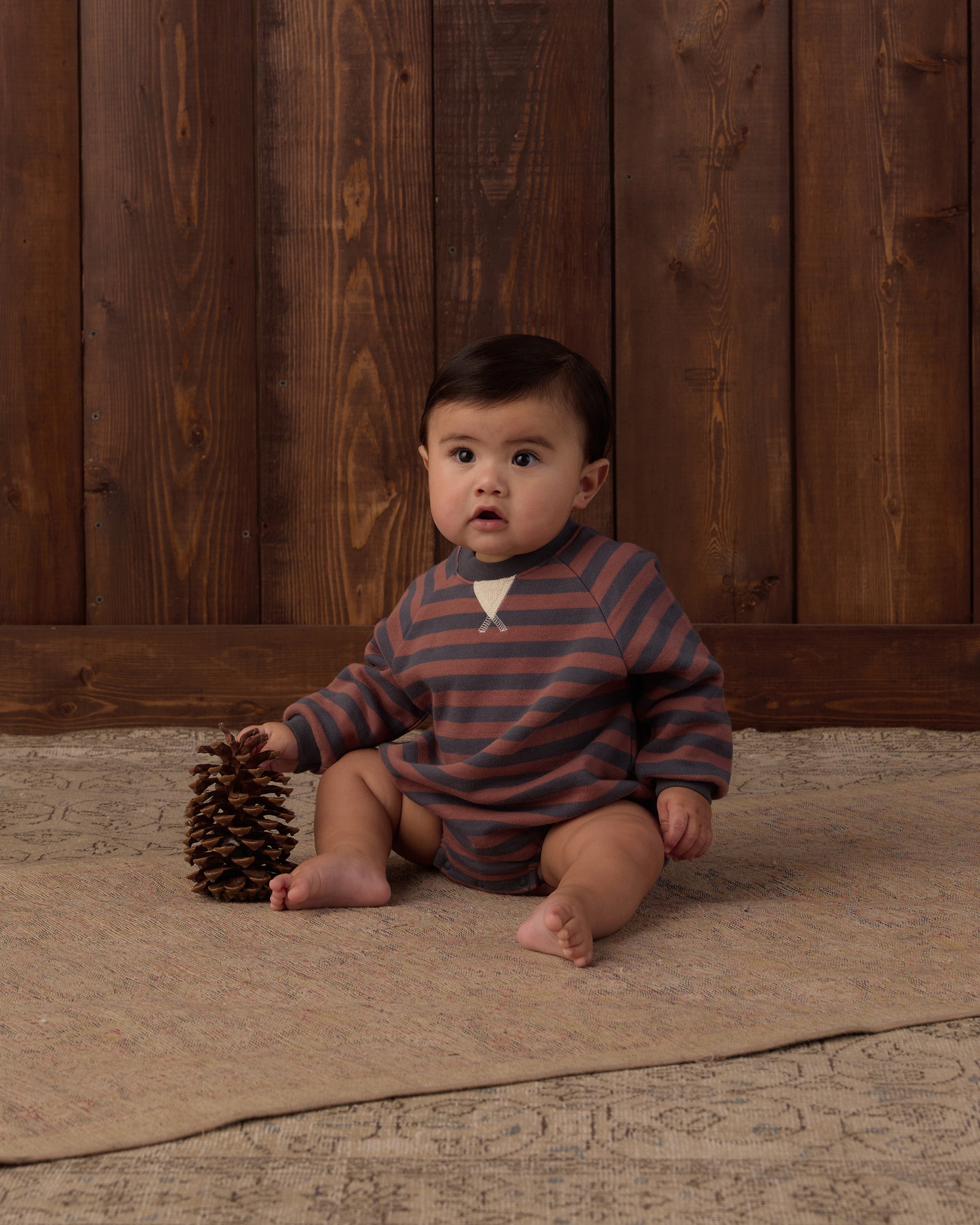 PRE-ORDER Oversized Crew - Mulberry Stripe