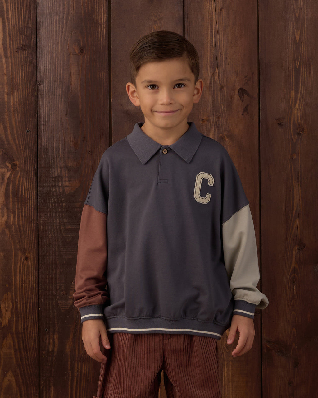 PRE-ORDER Collared Sweatshirt - Colour Block