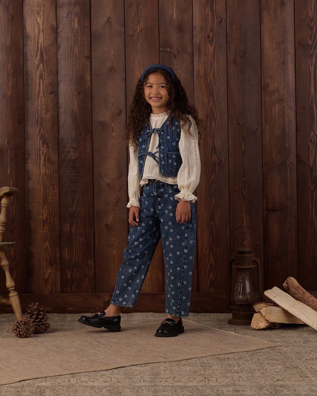 PRE-ORDER Denim Vest - Heart Ditsy